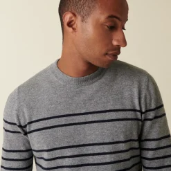 Maison Montagut Pull Col Rond Raye En Cachemire - Auguste><noscript><img width=