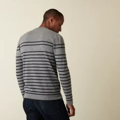 Maison Montagut Pull Col Rond Raye En Cachemire - Auguste><noscript><img width=