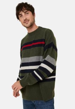 Maison Montagut Pull Col Rond Raye En Cachemire Melange - Fael><noscript><img width=