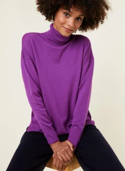 Maison Montagut Pull Col Roule A Fentes En Laine Merinos - Amy><noscript><img width=