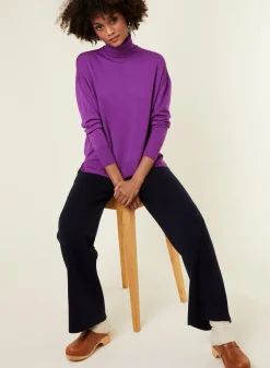 Maison Montagut Pull Col Roule A Fentes En Laine Merinos - Amy><noscript><img width=