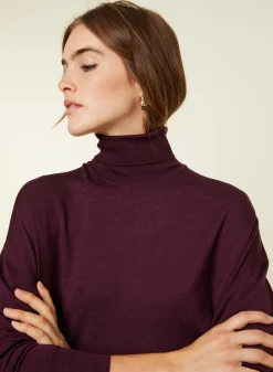 Maison Montagut Pull Col Roule A Fentes En Laine Merinos - Amy><noscript><img width=