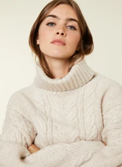 Maison Montagut Pull Col Roule Ample Torsade En Laine Cocon - Gaia>Femme Pulls