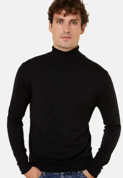 Maison Montagut Pull Col Roule Avec Logo En Laine Merinos - Enzo><noscript><img width=