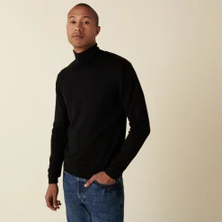 Maison Montagut Pull Col Roule Avec Logo En Laine Merinos - Enzo><noscript><img width=