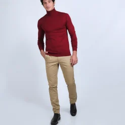 Maison Montagut Pull Col Roule En Laine Merinos - Berry><noscript><img width=