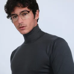 Maison Montagut Pull Col Roule En Laine Merinos - Berry><noscript><img width=