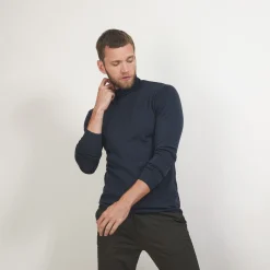 Maison Montagut Pull Col Roule En Laine Merinos - Berry><noscript><img width=