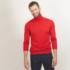 Maison Montagut Pull Col Roule En Laine Merinos - Berry><noscript><img width=