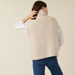 Maison Montagut Pull Col Roule Sans Manches En Cachemire Melange - Dalya><noscript><img width=