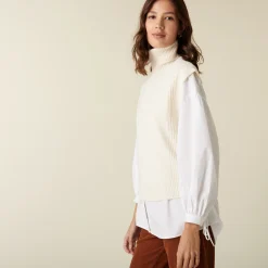 Maison Montagut Pull Col Roule Sans Manches En Laine Merinos - Claudia><noscript><img width=