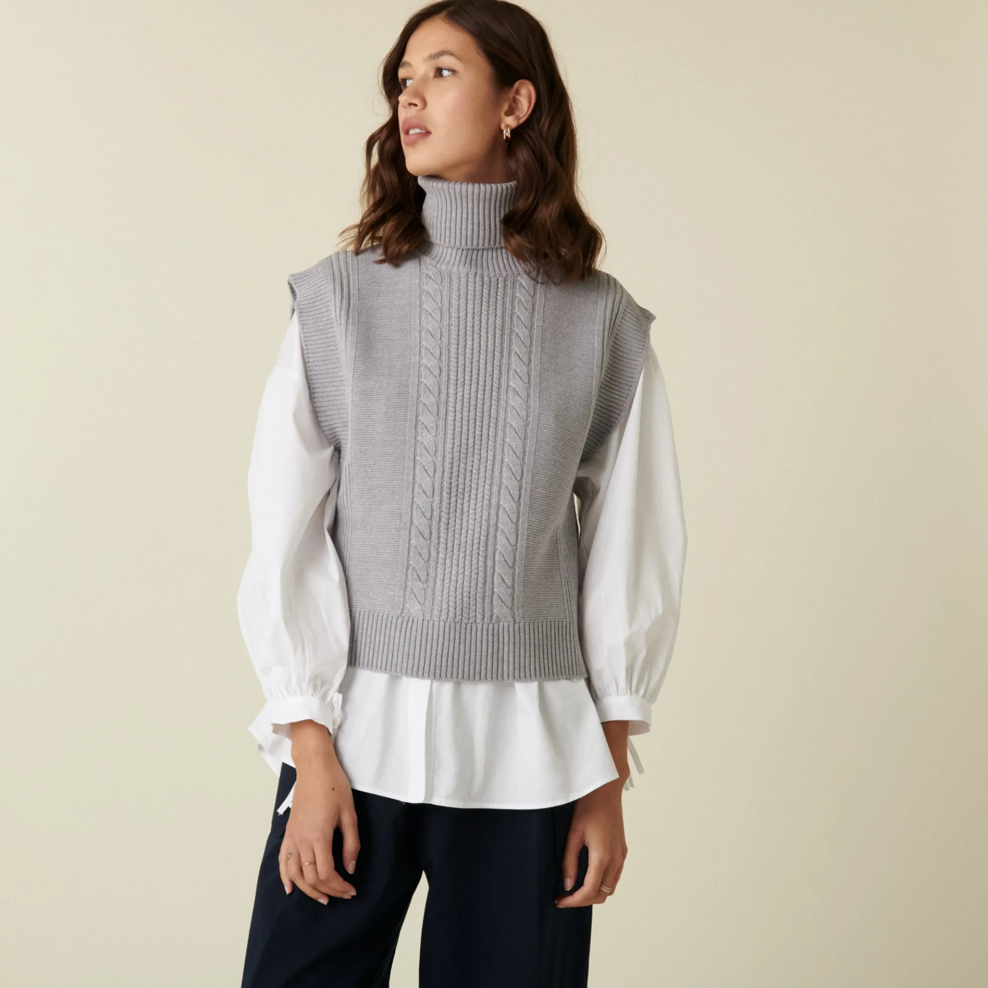 Maison Montagut Pull Col Roule Sans Manches En Laine Merinos - Claudia>Femme Pulls