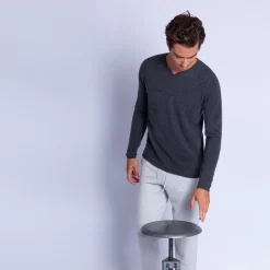 Maison Montagut Pull Col Tunisien En Cachemire - Olivier><noscript><img width=