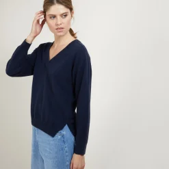 Maison Montagut Pull Col V A Fentes En Cachemire - Barnabe><noscript><img width=