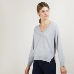 Maison Montagut Pull Col V A Fentes En Cachemire - Barnabe><noscript><img width=