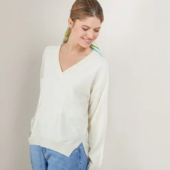 Maison Montagut Pull Col V A Fentes En Cachemire - Barnabe><noscript><img width=