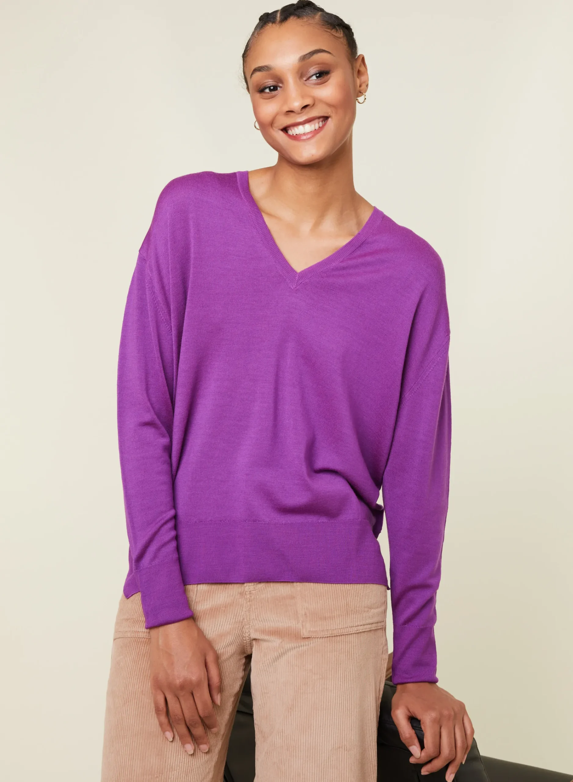 Maison Montagut Pull Col V A Fentes En Laine Merinos - Aurora>Femme Pulls