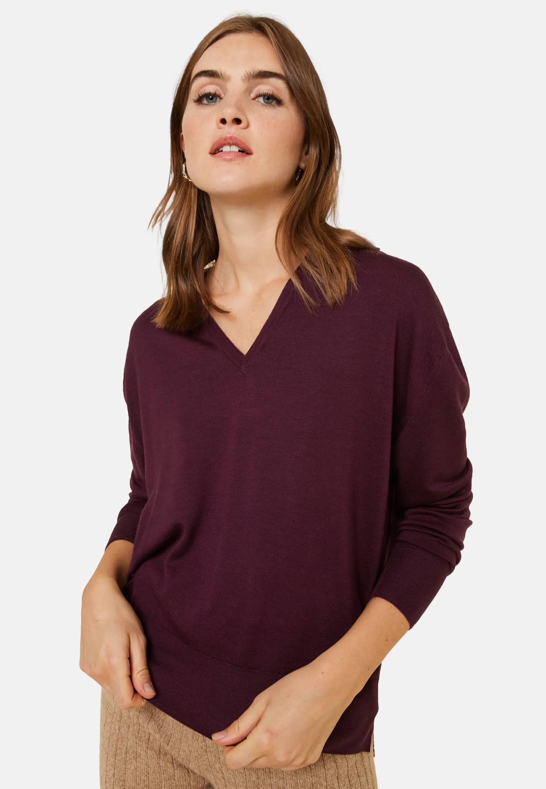 Maison Montagut Pull Col V A Fentes En Laine Merinos - Aurora>Femme Pulls