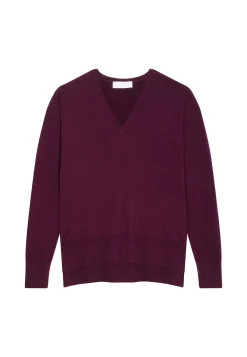 Maison Montagut Pull Col V A Fentes En Laine Merinos - Aurora><noscript><img width=