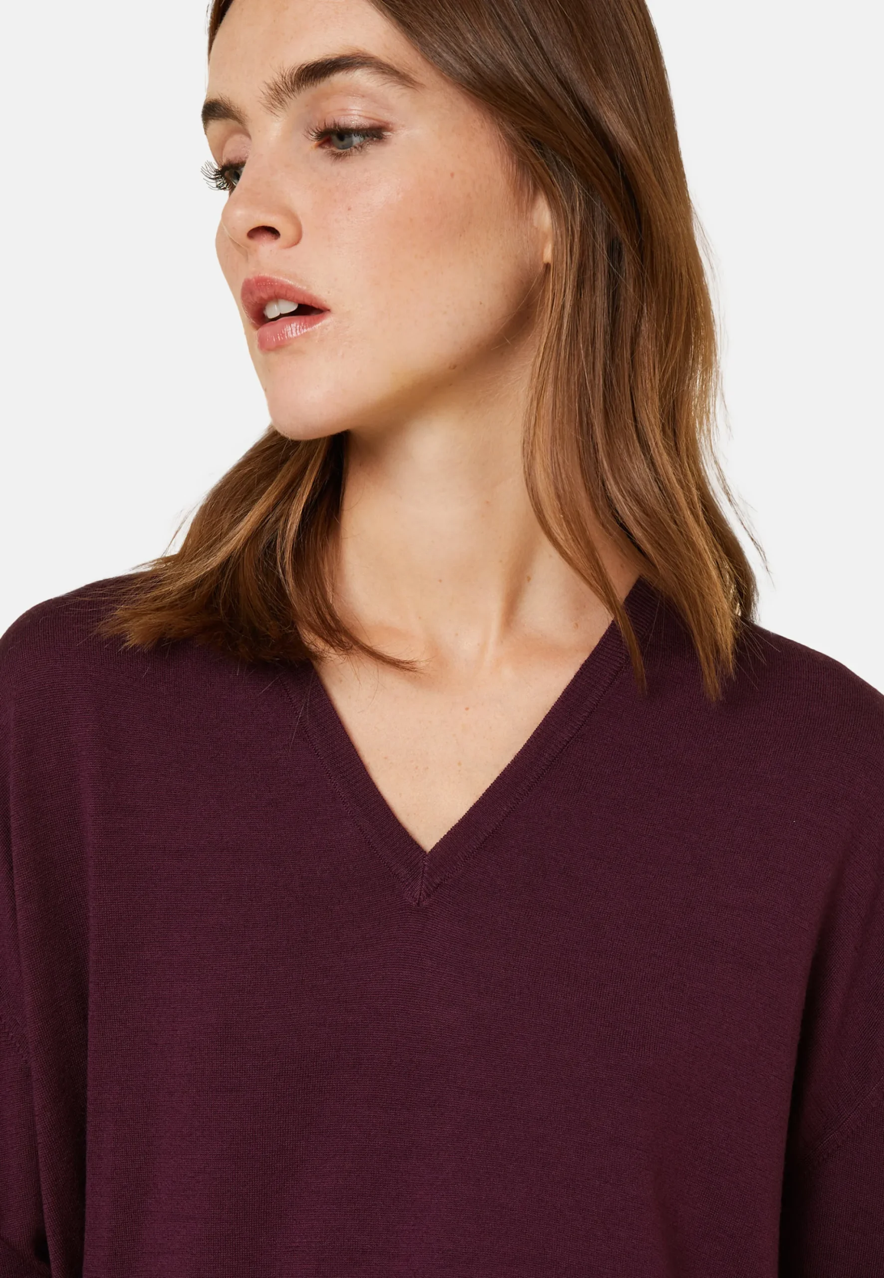 Maison Montagut Pull Col V A Fentes En Laine Merinos - Aurora>Femme Pulls