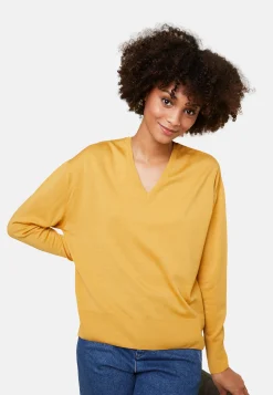 Maison Montagut Pull Col V A Fentes En Laine Merinos - Aurora><noscript><img width=