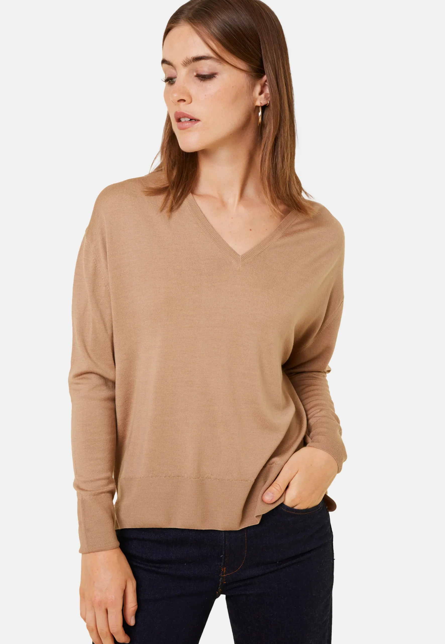 Maison Montagut Pull Col V A Fentes En Laine Merinos - Aurora>Femme Pulls