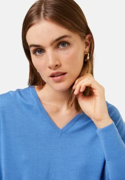 Maison Montagut Pull Col V A Fentes En Laine Merinos - Aurora><noscript><img width=