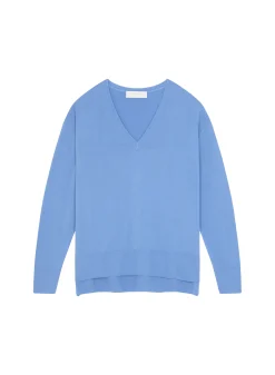 Maison Montagut Pull Col V A Fentes En Laine Merinos - Aurora><noscript><img width=