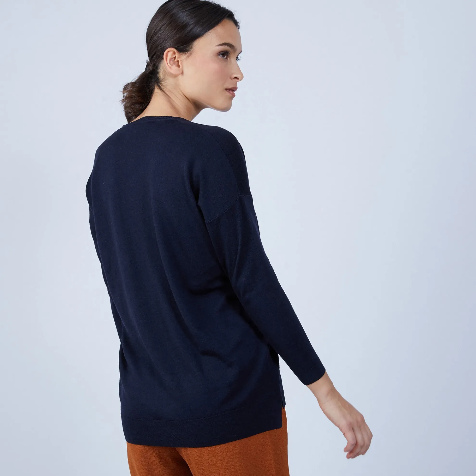 Maison Montagut Pull Col V Avec Fentes En Laine Merinos - Bernice>Femme Pulls