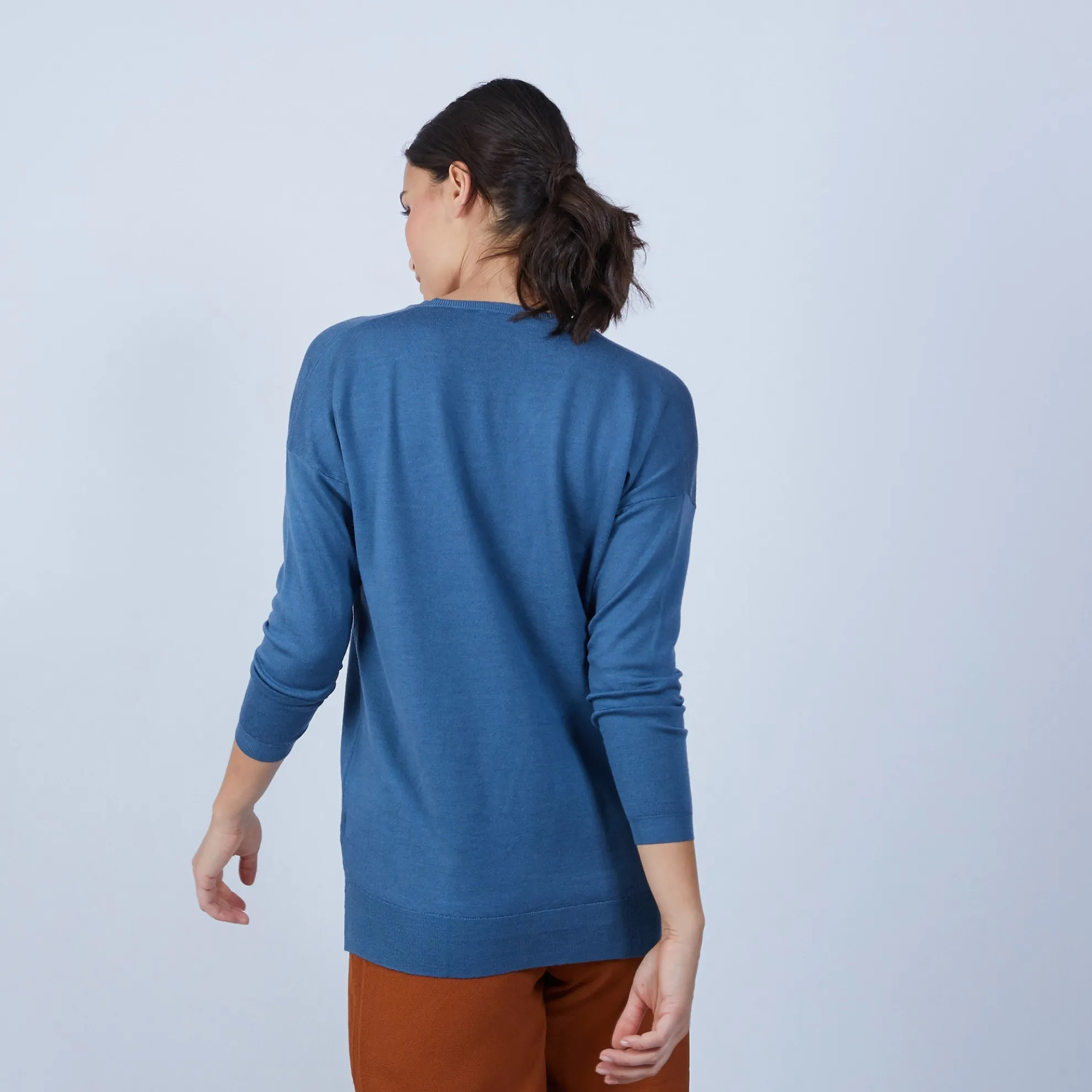 Maison Montagut Pull Col V Avec Fentes En Laine Merinos - Bernice>Femme Pulls