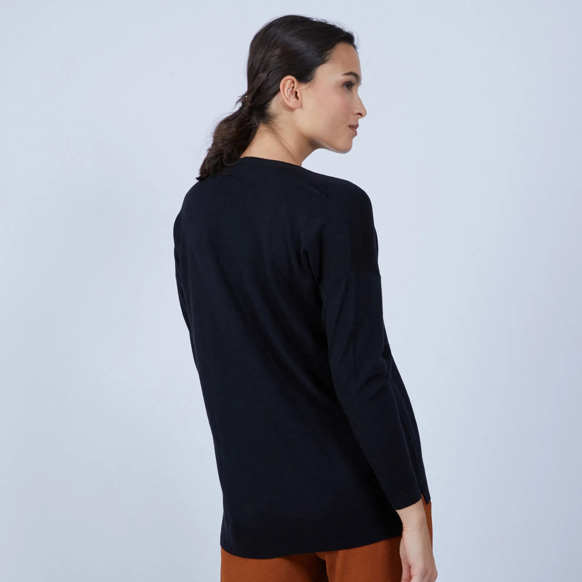 Maison Montagut Pull Col V Avec Fentes En Laine Merinos - Bernice>Femme Pulls