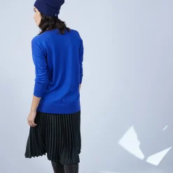 Maison Montagut Pull Col V Avec Fentes En Laine Merinos - Bernice><noscript><img width=