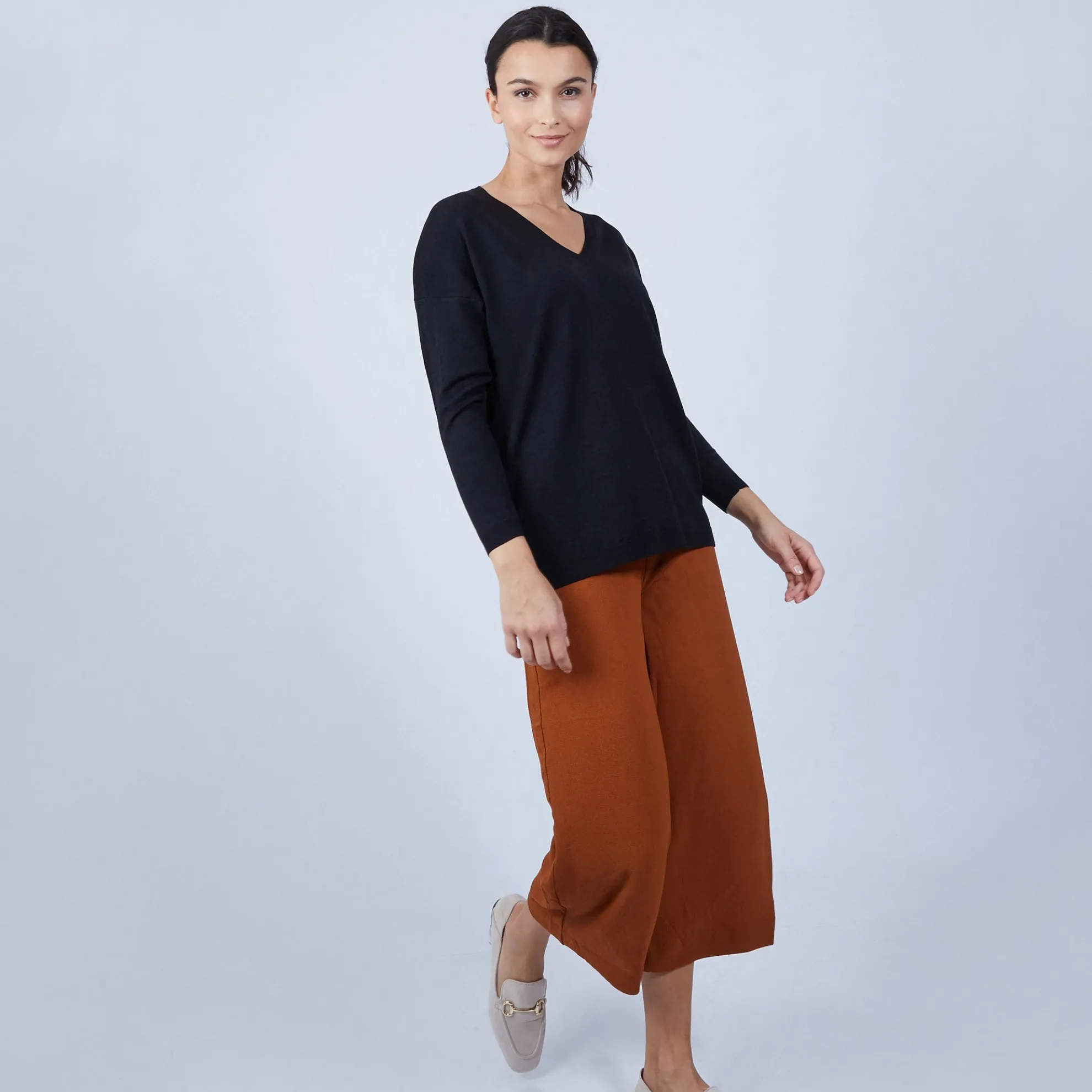 Maison Montagut Pull Col V Avec Fentes En Laine Merinos - Bernice>Femme Pulls