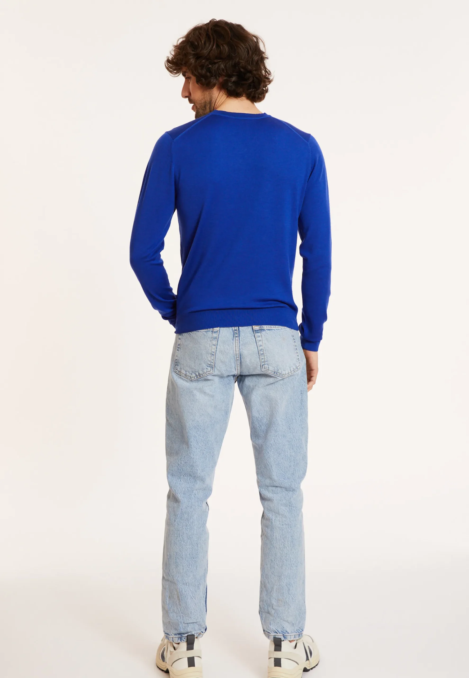Maison Montagut Pull Col V Avec Logo En Laine Merinos - Elmo>Homme Pulls