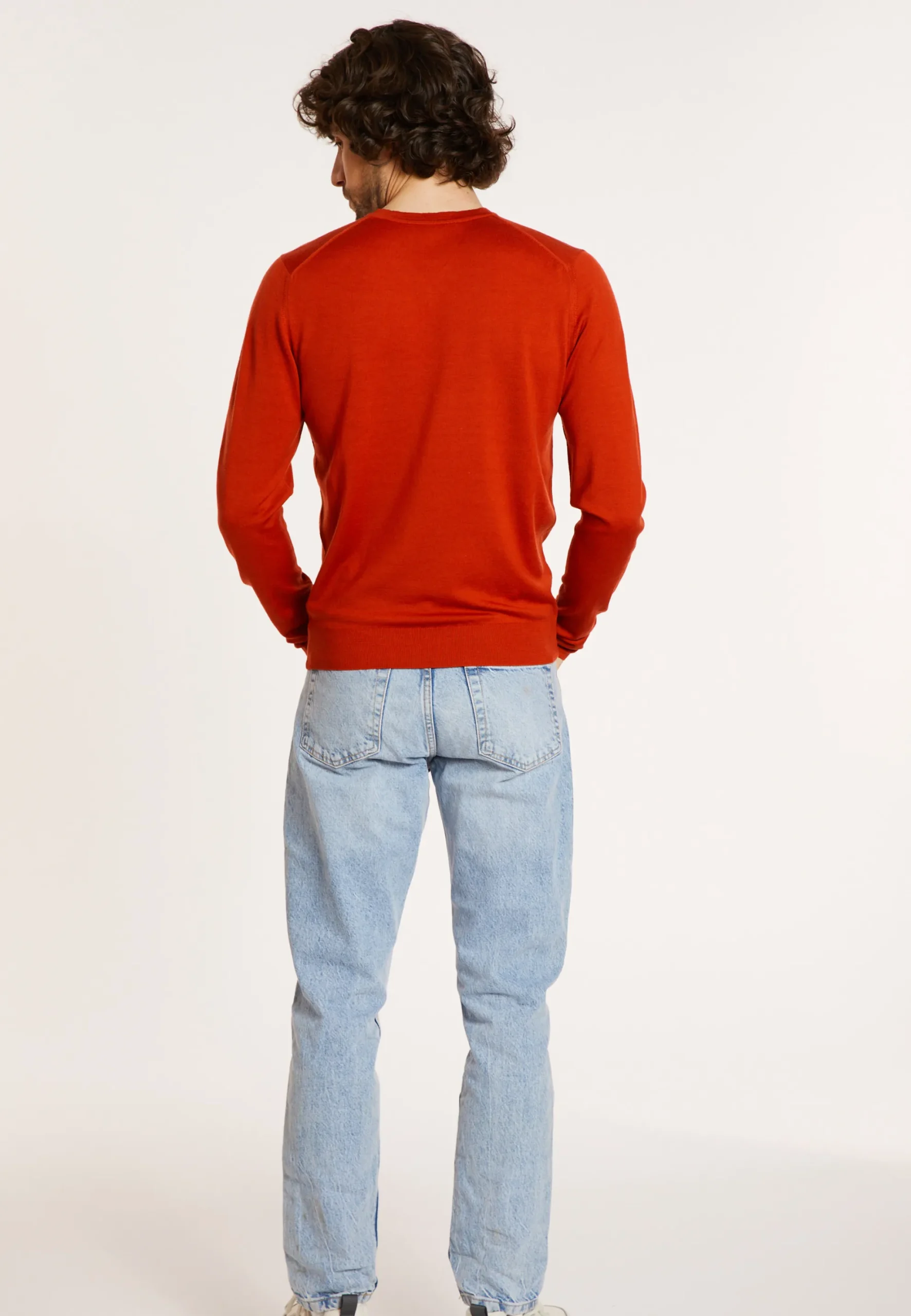 Maison Montagut Pull Col V Avec Logo En Laine Merinos - Elmo>Homme Pulls