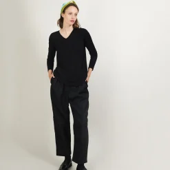 Maison Montagut Pull Col V En Bambou Cachemire - Barbara><noscript><img width=