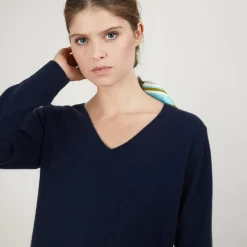 Maison Montagut Pull Col V En Cachemire - Bertille><noscript><img width=