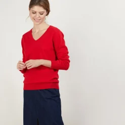 Maison Montagut Pull Col V En Cachemire - Bertille><noscript><img width=