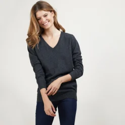 Maison Montagut Pull Col V En Cachemire - Bertille><noscript><img width=