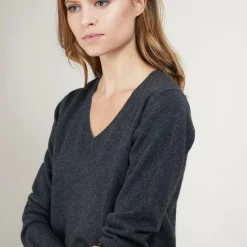 Maison Montagut Pull Col V En Cachemire - Bertille><noscript><img width=