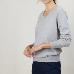 Maison Montagut Pull Col V En Cachemire - Bertille><noscript><img width=