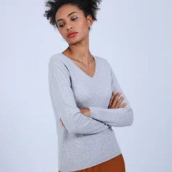 Maison Montagut Pull Col V En Cachemire - Bijou><noscript><img width=