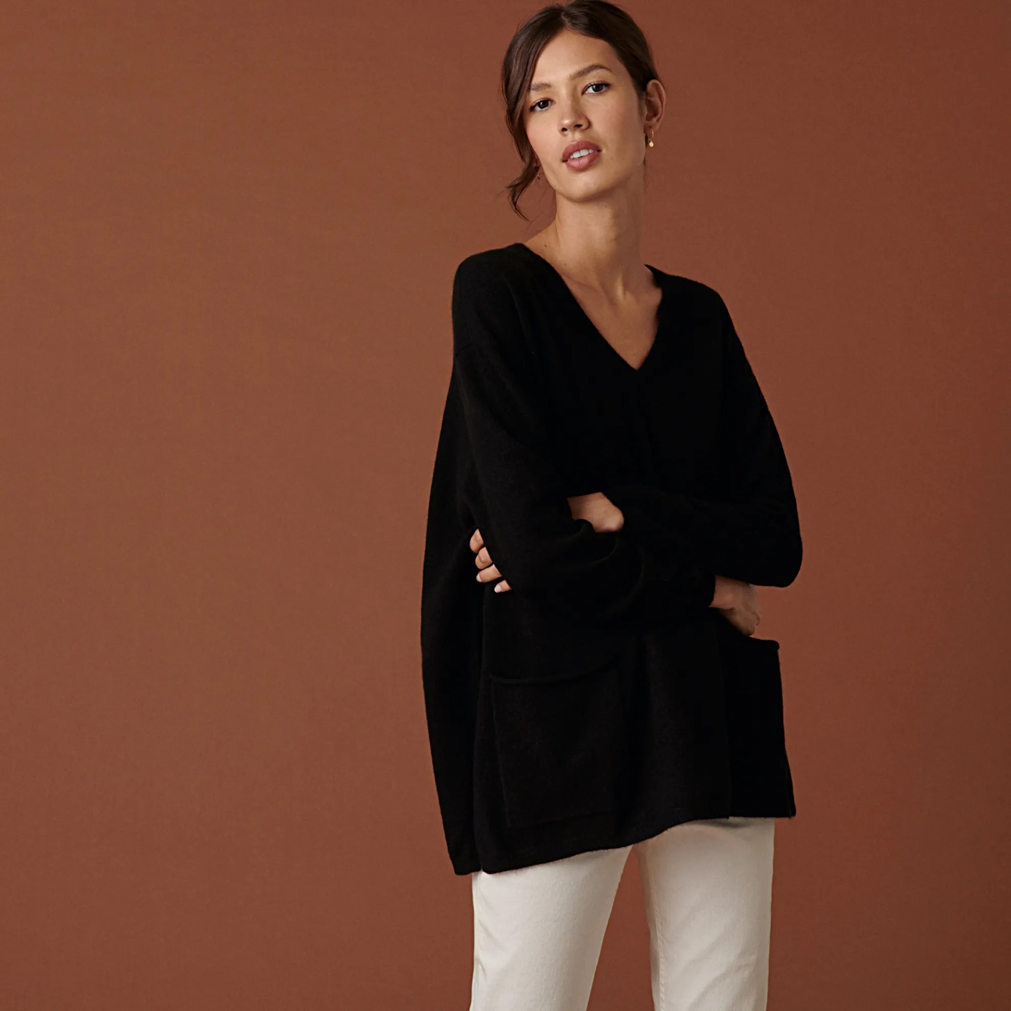 Maison Montagut Pull Col V En Cachemire A Fentes Cotes - Accacia>Femme Pulls