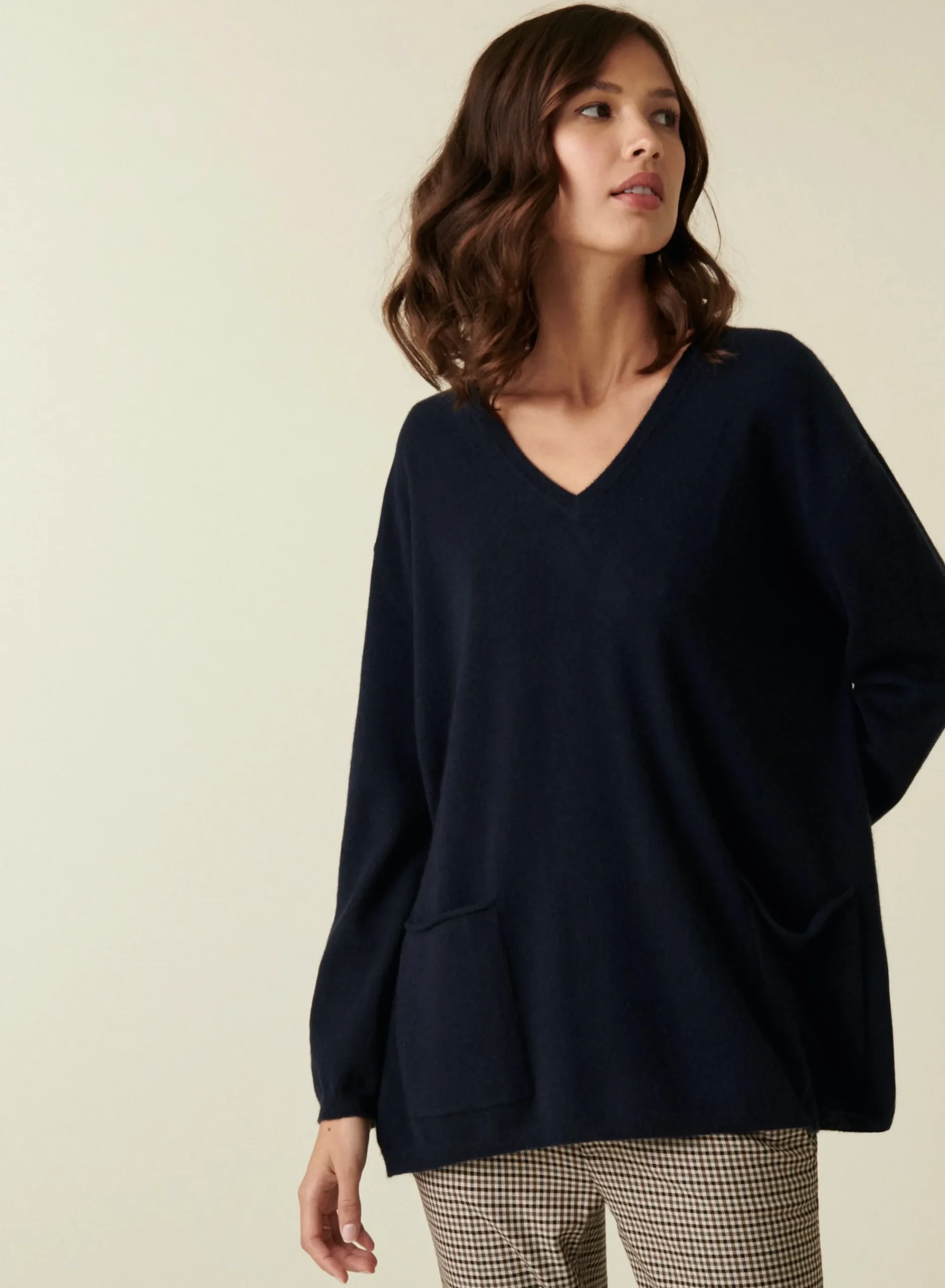 Maison Montagut Pull Col V En Cachemire A Fentes Cotes - Accacia>Femme Pulls