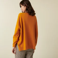 Maison Montagut Pull Col V En Cachemire A Fentes Et Bords Cotes - Alienor><noscript><img width=