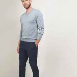 Maison Montagut Pull Col V En Coton Cachemire - Brent><noscript><img width=