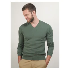 Maison Montagut Pull Col V En Coton Cachemire - Brent><noscript><img width=