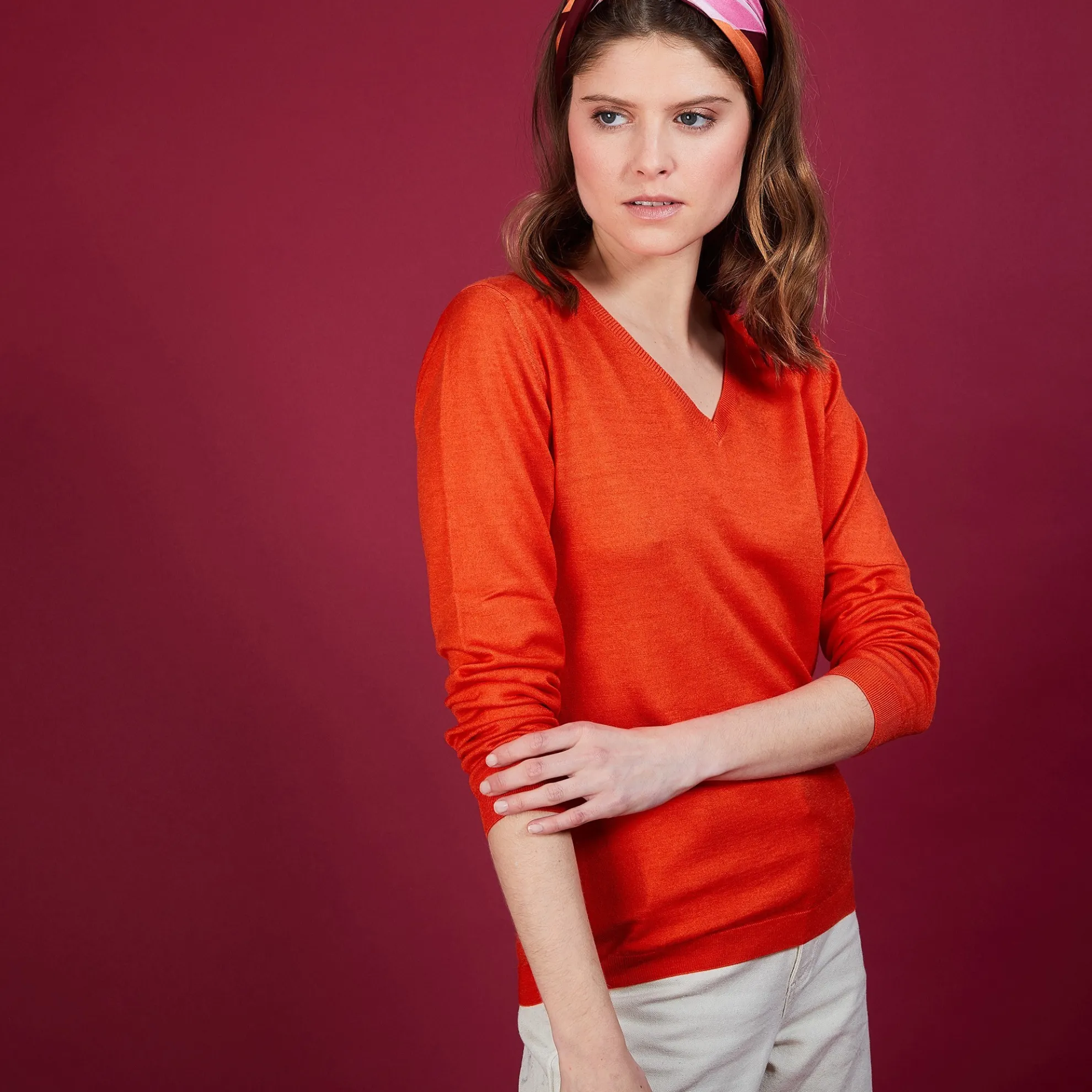Maison Montagut Pull Col V En Laine - Baobab>Femme Pulls