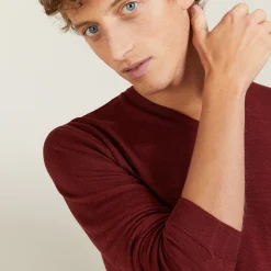 Maison Montagut Pull Col V En Laine Et Soie - Basil><noscript><img width=