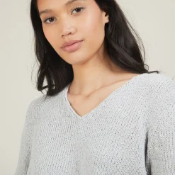 Maison Montagut Pull Col V En Laine Et Soie - Blovis><noscript><img width=